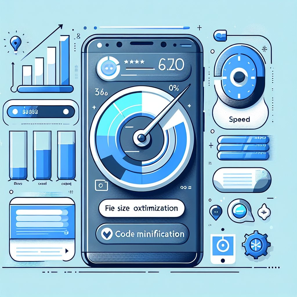 Mobile-first optimization showing file size reduction techniques for faster mobile web performance