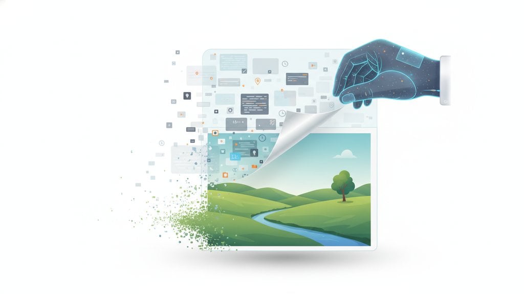 Hand peeling back a photo to expose and remove hidden EXIF metadata including location and timestamp data