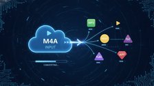 Convert an M4A file to MP3 or WAV online with adjustable bitrate