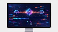 Online MP4 codec converter tool compressing a video file